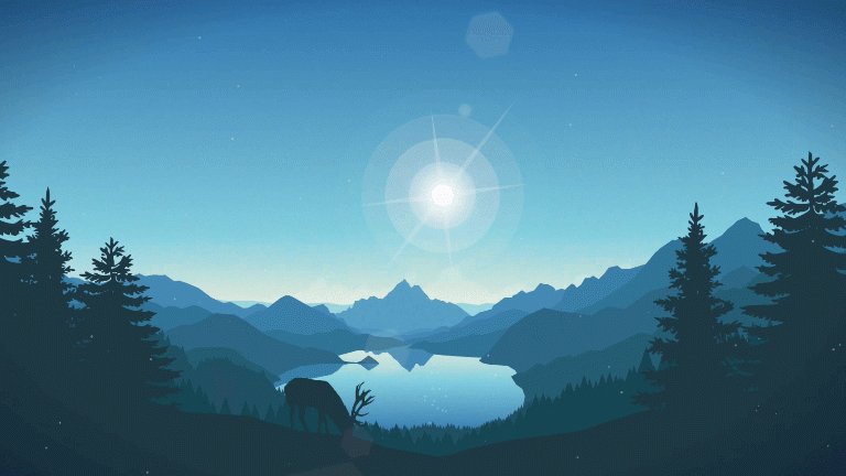 Forest lake at twilight